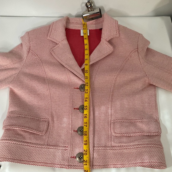 Cabi #5301 Amelia Coral Pink Button Up Bomber Jacket; Size Medium - Picture 15 of 16